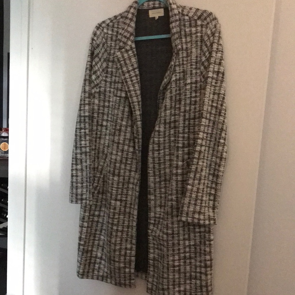 Black and White Dress Length Jacket